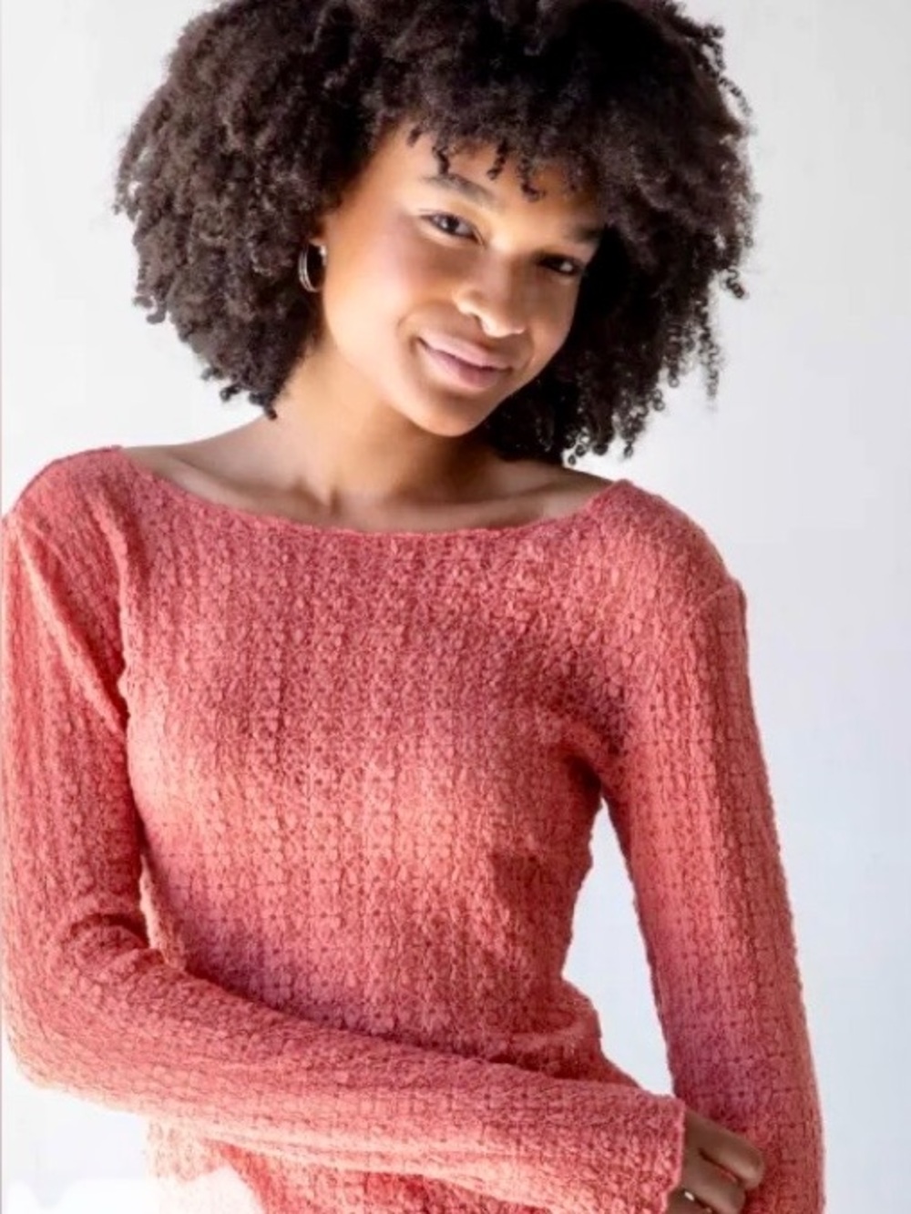NWT NATURAL LIFE LACE LAYERING TOP MEDIUM